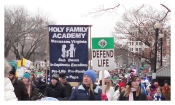 March 4 Life banner and crowd